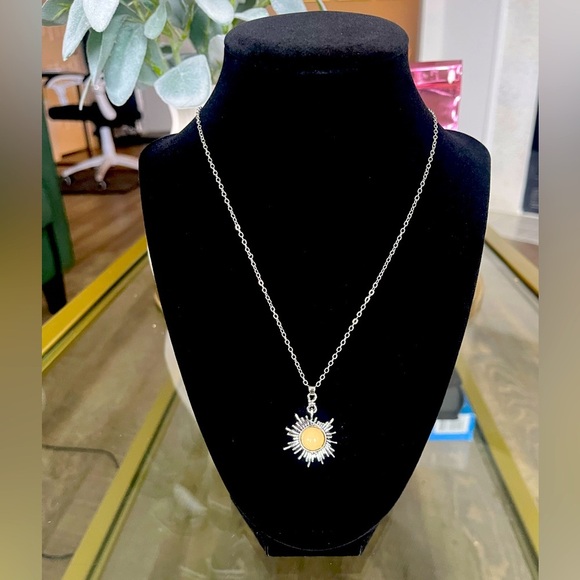 Handcrafted Pearl Sun Pendant Necklace - Picture 1 of 5